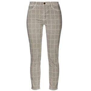 FRAME Le High Skinny Checked Cotton Blend Twill Skinny Jeans